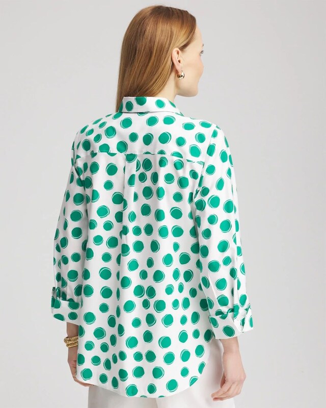 No Iron Polka-Dot Sateen Shirt - image 3